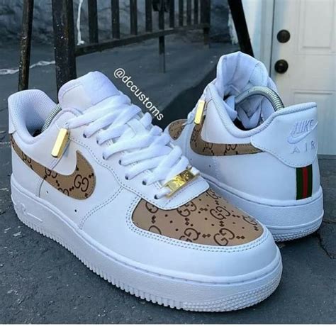 Gucci Air Force 1s 😝 White Nike Shoes Cute Nike Shoes Swag Shoes