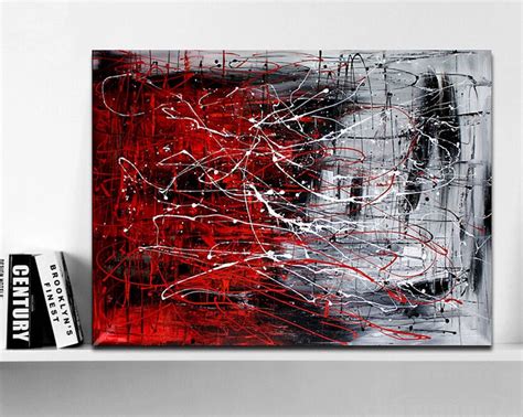 Hand Painted Original Abstract Modern Art Contemporary Painting Red