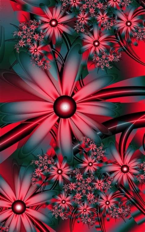 Red Flower Fractal Fractal Art Art Wallpaper Fractals