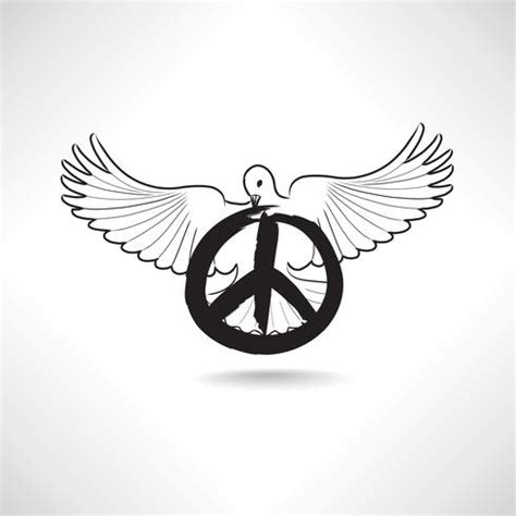Peace Symbol Dove Pacifism Sign International Peace Day Emblem Vector Art At Vecteezy