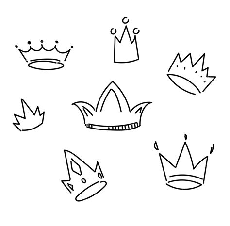 Premium Vector Hand Drawn Doodle Crown Sketch Crown Illustration Set