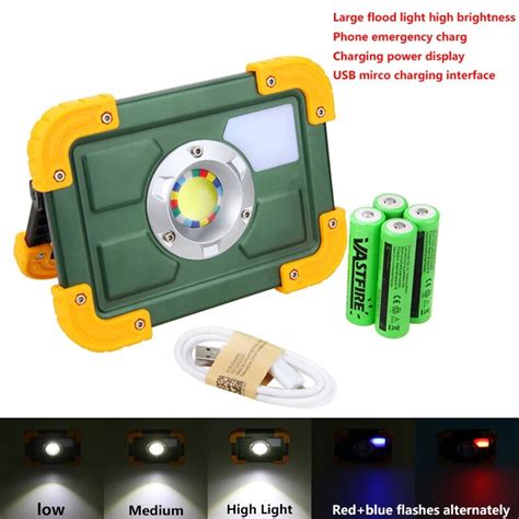 Portable 30w Cob Led Spotlights Usb Flood Light 4 Modes Camping Outdoor