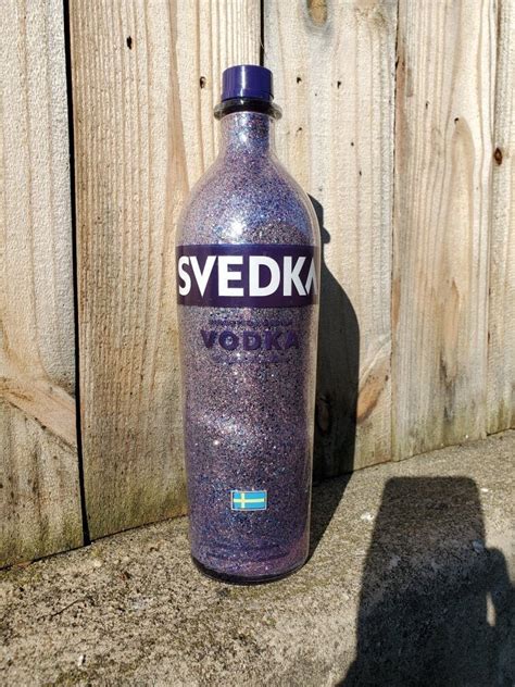 Glitter Vodka Bottle Svedka Purple And Blue Glitter Mostly Etsy