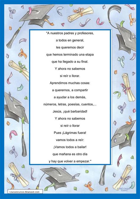 Agradecimiento Palabras De Graduacion Graduacion Infantil Poesia De