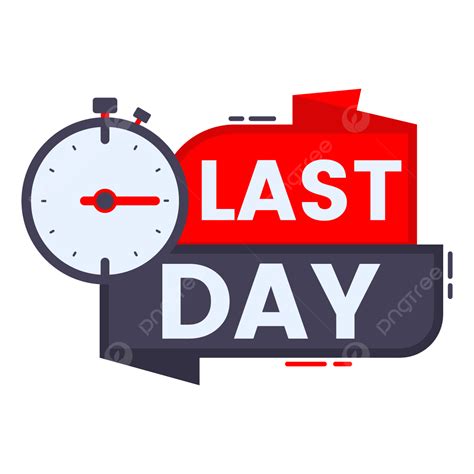 Last Day Offer Label Clipart With Timer Vector Last Day Offer Last