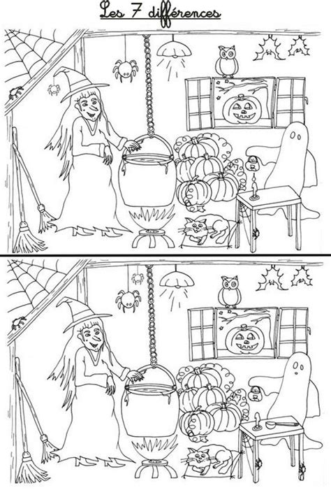 Jeu Imprimer Activites Maternelle Halloween Les Diff Rences