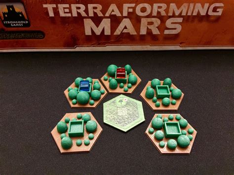 Terraforming Mars Greenery Tiles 5 Etsy Game Pieces Unique Tile