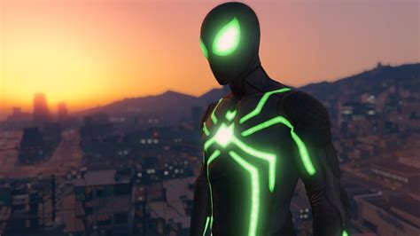 Ps4 Spider Man Big Time Stealth Suit W Emissive Effects Add On Ped