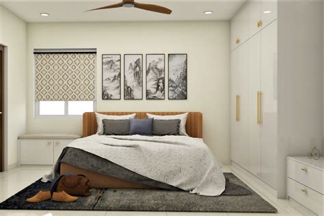 Convenient Contemporary Theme Spacious Master Bedroom Design Livspace