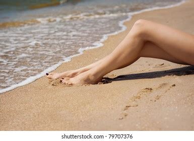 Womens Sexy Legs On Beach Stock Photo Edit Now 24732967 Shutterstock