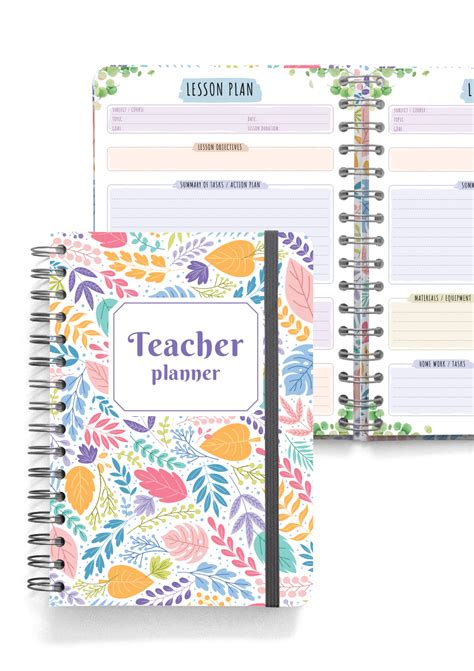 Download Printable Teacher Planner Spiral Bound Floral Style Pdf