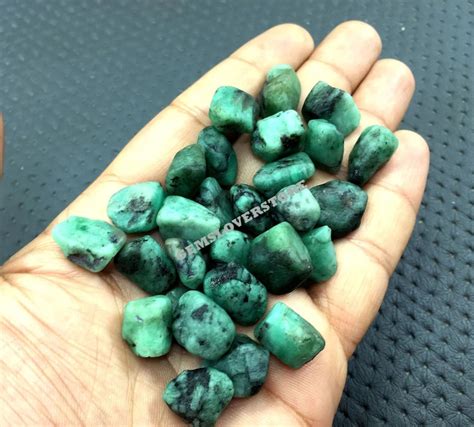 25 Pieces Loose Emerald 12 14 Mm Rough Green Emerald Roughloose Rough