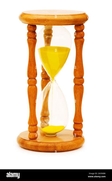 Wooden Hourglass Isolated On The White Background Stock Photo Alamy