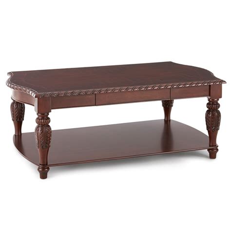 Steve Silver Antoinette Rectangular Wood Coffee Table In Mahogany And