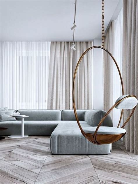 neutral minimalist living room   white curtains