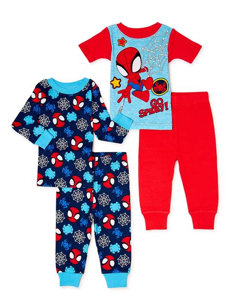 Spiderman Baby And Toddler Boy Pajamas 4 Piece Sizes 12m 5t