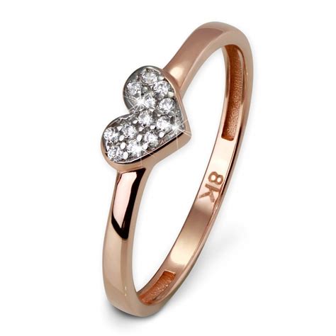 GoldDream Gold Ring Herz Zirkonia weiß Gr.60 333er Rosegold GDR503E60