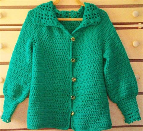 Womens Crochet Cardigan In Emerald Green Perfect For Etsy Fancy