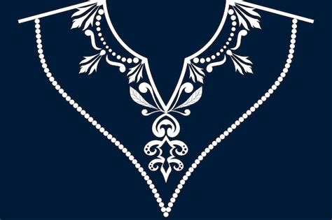 Premium Vector Ethnic Neck Collar Line Baroque Design For Embroidery