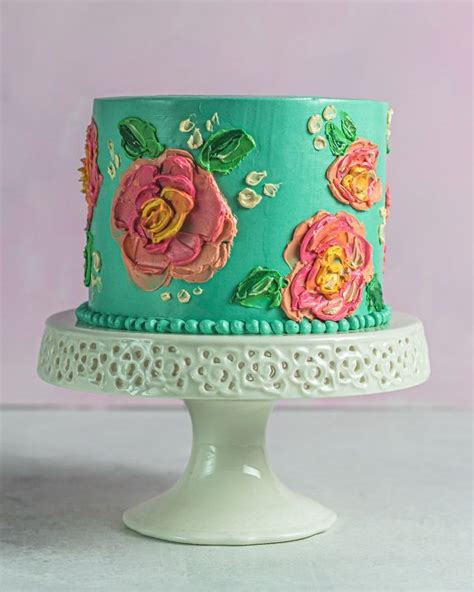So last week's list was totally conquered! Buttercream Palette Knife Painted Rose Cake | Baking ...