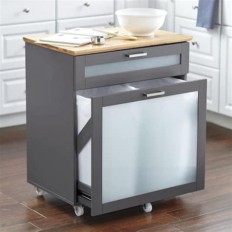 Mobile Trash Cabinet | Hidden trash can kitchen, Trash can cabinet
