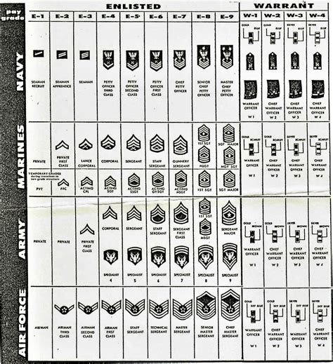 Army Rank Chart Printable Mobil Pribadi