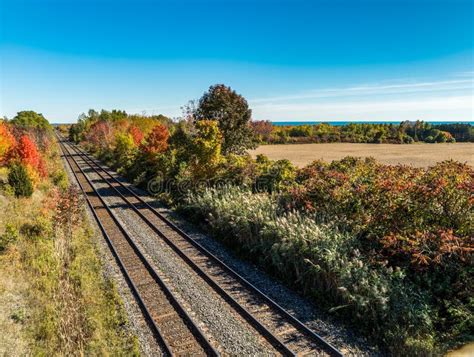 Autumn Colors Rail Line Stock Photo Image Of Transportation 85227078