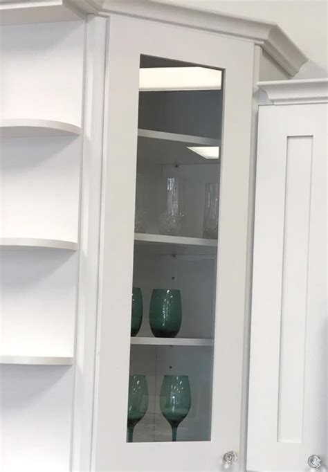 Corner Wall Cabinet With A Glass Door Kitchen Remodel Pictures