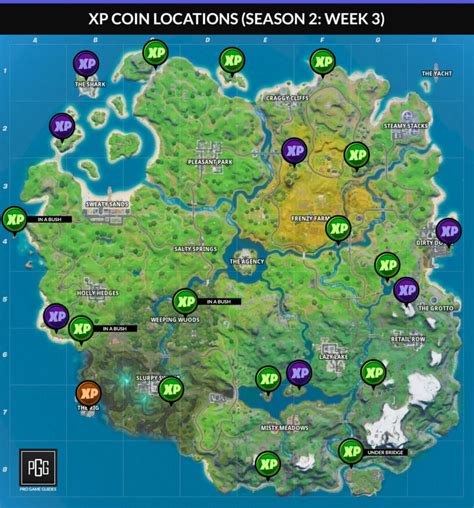 Fortnite Season 2 Xp Coin Locations Map And Information