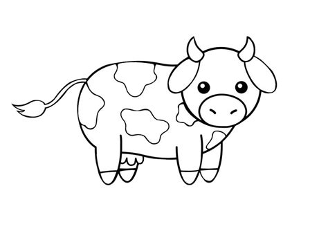 Easy Draw And Color Printable Cow Coloring Pages Print Color Craft