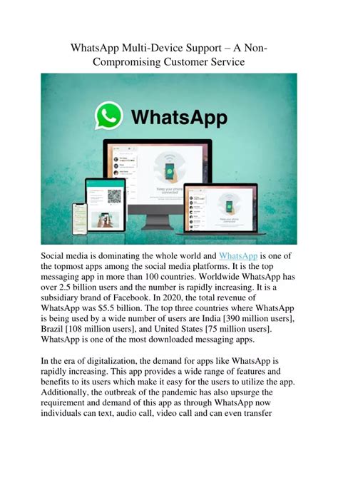 Ppt Whatsapp Multi Device Support Powerpoint Presentation Free