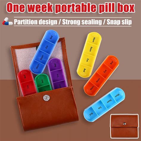 1pc 28 Squares Weekly 7 Days Tablet Pill Box Holder Medicine Storage