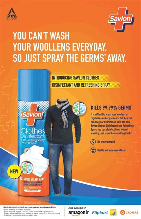 Savlon You Cannot Wash Your Woollens Everyday So Just Spray The Germs