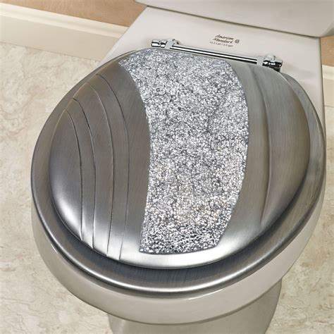 Brilliance Mosaic Silver Gray Standard Toilet Seat