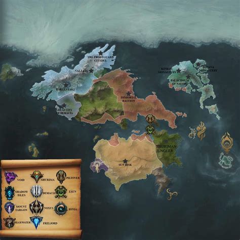 League Of Legends Runeterra Map Vector U S Map