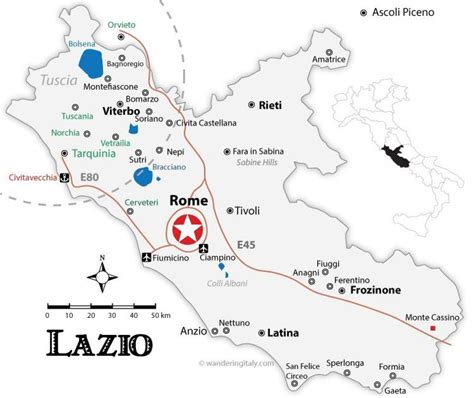 Roma Regione Sulla Mappa Roma Regioni Della Mappa Lazio Italia