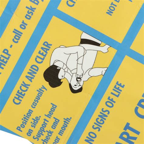 600x400mm Plastic CPR Resuscitation Chart DRSABC Pool Spa Safety Sign