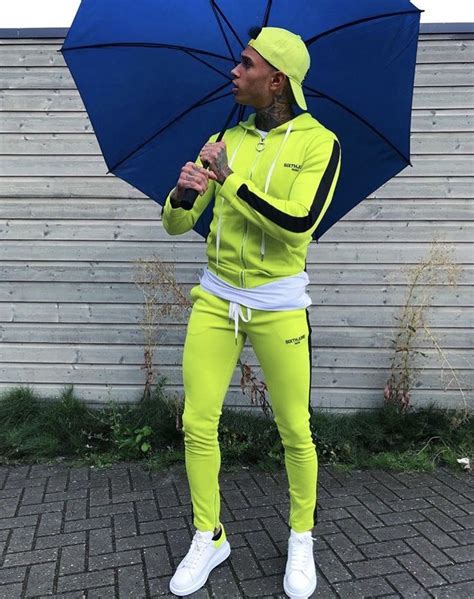 Neon Green Fit Sporty Outfits Men Men Outfits Aesthetic Neon Outfits