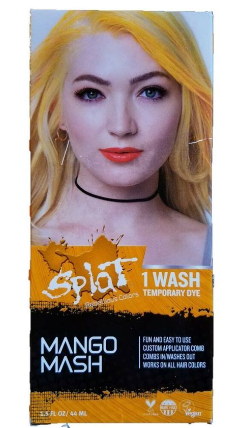 Set Of 3 Splat 1 Wash Temporary Hair Dye Mango Mash For Sale Online