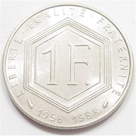 1 Franc 1988 Charles De Gaulle Anniversary Of The Fifth Republic