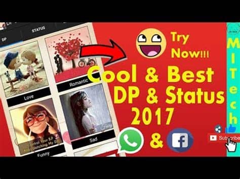 Hi friends, today i'll tell you about best status and dp for facebook and whatsapp. Cool & Best DP and Status For WhatsApp & Fb 2017 | Try Now ...