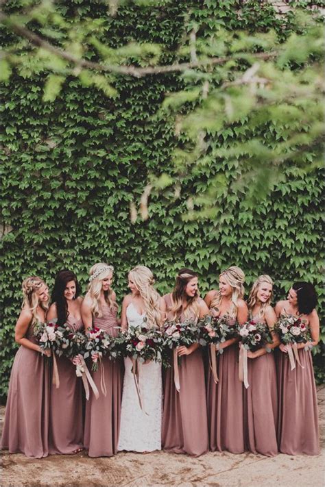 22 Popular Rose Coloured Bridesmaid Dresses