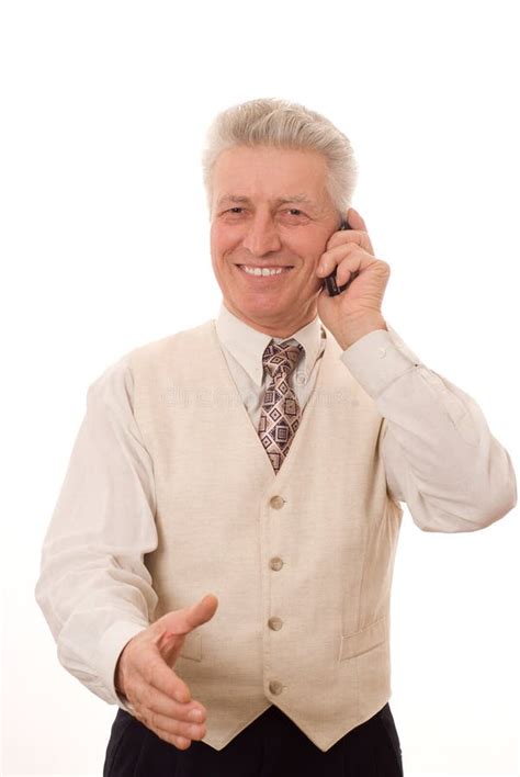 Senior Man With Cell Phone Stock Image Image Of Phone 40203933