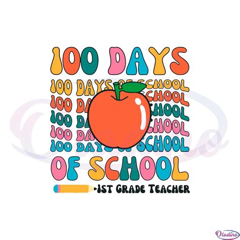 100 days of school teacher 100 days teacher retro svg file
