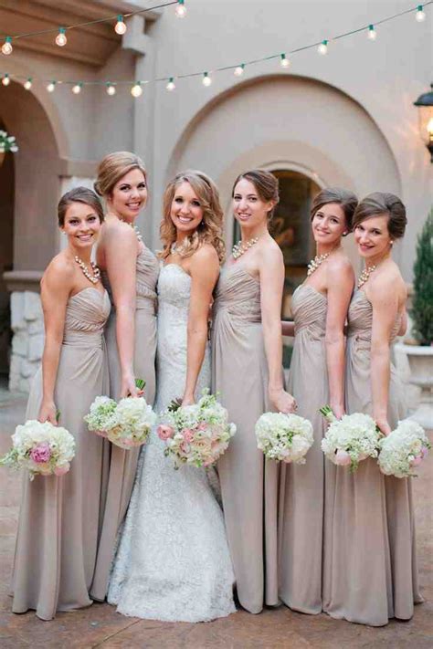 Blush And Champagne Bridesmaid Dresses Wedding And Bridal Inspiration