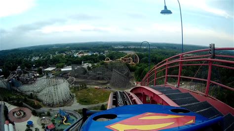 Superman Ride Of Steel Six Flags America Intamin Hyper Coaster Youtube