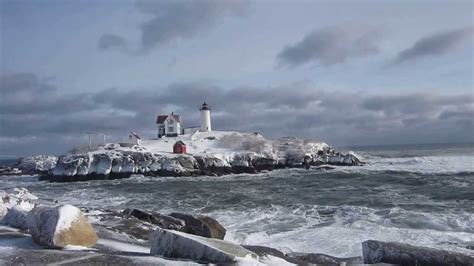 Nubble Light York Maine Winter Storm Hercules 2014 Youtube