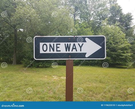Black And White One Way Sign Stock Photo Image Of Arrow Right 119633518