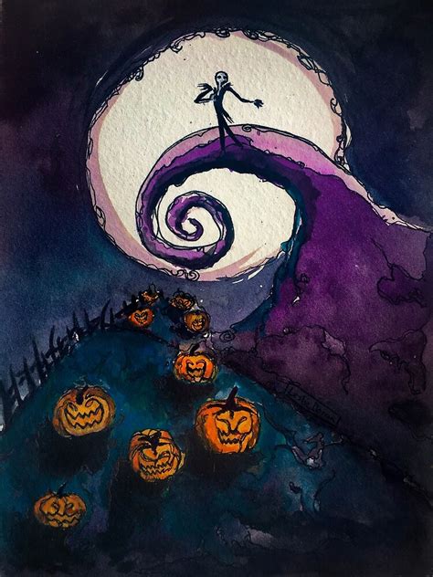 Nightmare Before Christmas Watercolor Art By