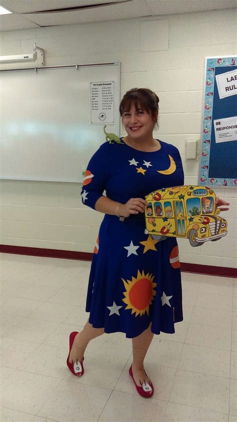 Ms Frizzle Costume Halloween Science Teacher Diy Magic School Bus Teachercostume